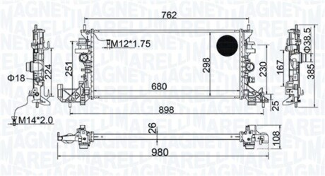 Радіатор, система охолодження двигуна MAGNETI MARELLI 350213206700