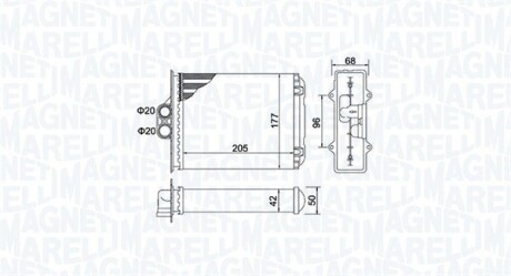 Радіатор нагрівача MAGNETI MARELLI 350218482000 (фото 1)