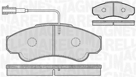 Колодки гальмівні дискові, комплект MAGNETI MARELLI 363916060187