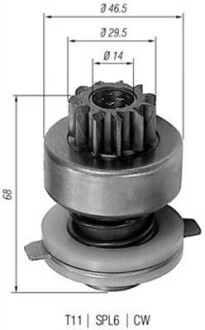 Ведущая шестерня, стартер MAGNETI MARELLI 940113020048