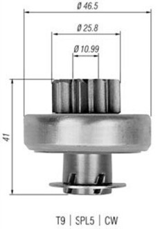 Ведущая шестерня, стартер MAGNETI MARELLI 940113020324