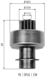 Ведущая шестерня, стартер MAGNETI MARELLI 940113020336 (фото 1)