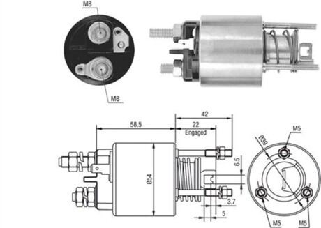 Тяговое реле, стартер MAGNETI MARELLI 940113050384