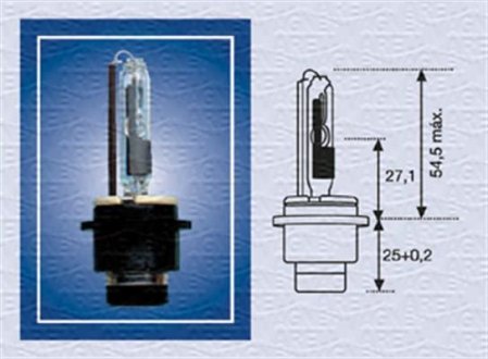 Лампа накаливания, основная фара MAGNETI MARELLI D2R