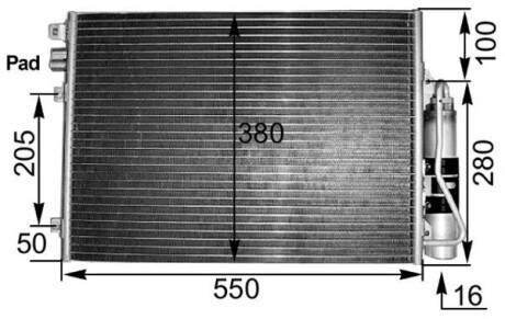 Радiатор кондицiонера MAHLE / KNECHT AC 303 000S (фото 1)