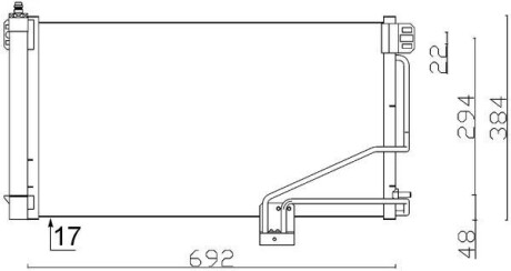 Радіатор кондиціонера C-Class W203/S203/CL203 1.8-5.4 00-11 MAHLE / KNECHT AC 347 001S