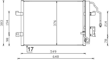 Конденсер кондиціонера MAHLE / KNECHT AC 348 000S (фото 1)