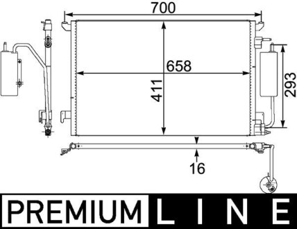 Радiатор кондицiонера MAHLE / KNECHT AC 411 000P