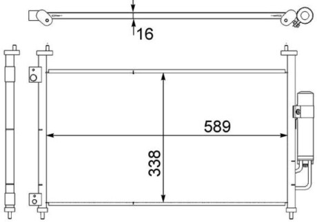 Радiатор кондицiонера MAHLE / KNECHT AC 464 000S