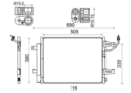 Радіатор кондиціонера MAHLE / KNECHT AC 509 000S