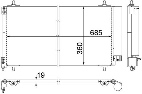 Радiатор кондицiонера MAHLE / KNECHT AC 592 000S