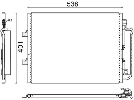 Радiатор кондицiонера MAHLE / KNECHT AC 641 000S