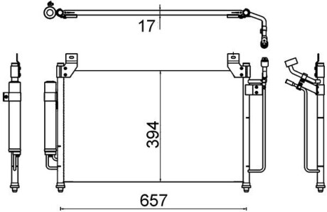 Радiатор кондицiонера MAHLE / KNECHT AC 642 000S