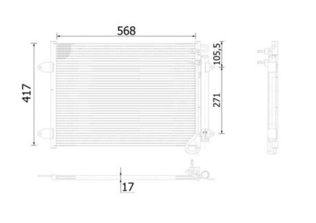 Радіатор кондиціонера MAHLE / KNECHT AC 734 000S