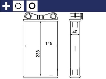 Радіатор пічки Audi A4 00-09 MAHLE / KNECHT AH 7 000S