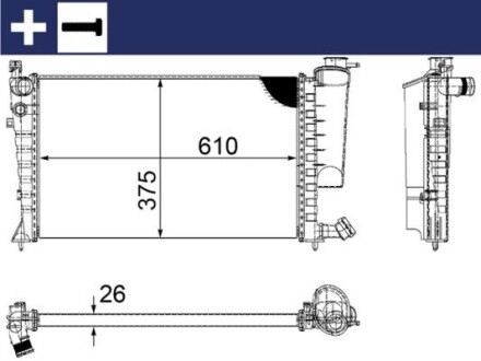 Радіатор охолодження MAHLE / KNECHT CR 2206 000S