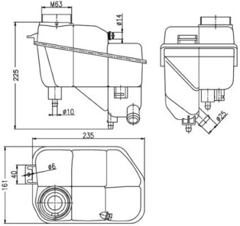 Бачок розширювальний MERCEDES CLS(C219)/E(W211,S211) "02-10 MAHLE / KNECHT CRT202000S