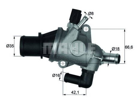 Термостат, охлаждающая жидкость MAHLE / KNECHT TI 163 88