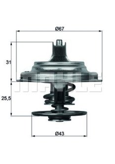 Термостат. MAN. з прокладкою MAHLE / KNECHT TX2371D