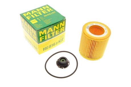 Фільтр масляний двигуна (вир-во) MANN HU 816 Z KIT (фото 1)