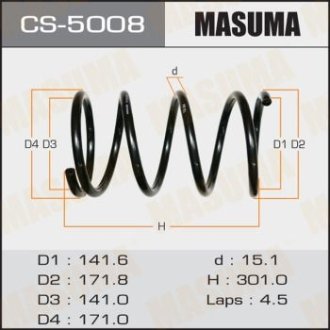 Пружина подвески передняя Honda CR-V (02-) (CS-5008) MASUMA CS5008