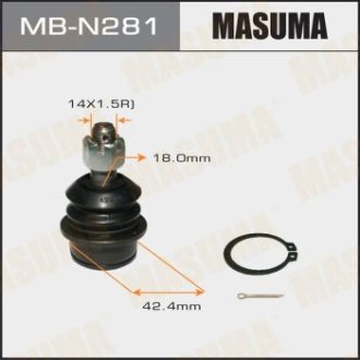 Опора шаровая переднего верхнего рычага Nissan Navara, Pathfinder (05-14) (MB-N281) MASUMA MBN281