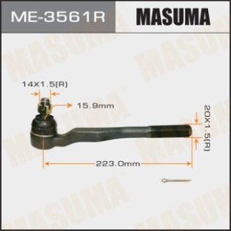 Наконечник рулевой тяги out TOYOTA LAND_CRUISER 100 ##J9#, ##N18# RH MASUMA ME3561R