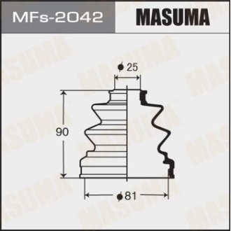 Пыльник ШРУСа внутренний (силикон) Mitsubishi L200 (05-), Pajero (00-06), Pajero Sport (09-) (MFs-2042) MASUMA MFS2042 (фото 1)