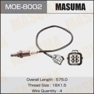 Датчик кислорода (лямбда-зонд) Subaru Forester (07-10), Legacy (03-09) (MOE-8002) MASUMA MOE8002 (фото 1)