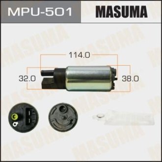 Бензонасос электрический (+сеточка) Honda/ Mazda/ Mitsubishi/ Suzuki (MPU-501) MASUMA MPU501 (фото 1)