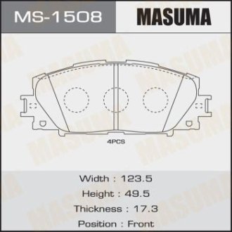 Колодки тормозные (MS-1508) MASUMA MS1508