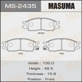 Колодки тормозные передн Mitsubishi Lancer (00-08) (MS-2435) MASUMA MS2435 (фото 1)