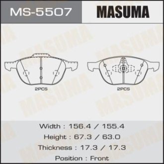 Колодки тормозные передн Ford Focus (04-)/ Mazda 3 (03-), 5 (05-15) (MS-5507) MASUMA MS5507 (фото 1)