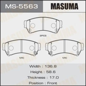 Колодки тормозные передн Mazda 6 (07-12) (MS-5563) MASUMA MS5563