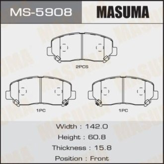 Колодки тормозные передн Mazda CX-5 (11-) (MS-5908) MASUMA MS5908