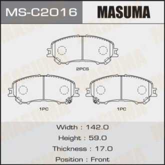 Колодки тормозные передн Nissan Qashqai (13-), X-Trail (13-) (MS-C2016) MASUMA MSC2016 (фото 1)