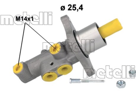 Циліндр гальмівний (головний) METELLI 05-1185