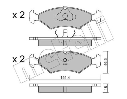 Колодки гальмівні дискові, комплект METELLI 22-0029-0