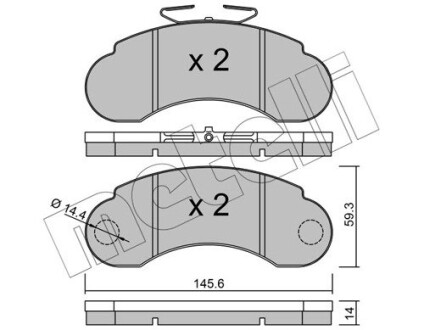 Колодки гальмівні дискові, комплект METELLI 22-0055-0