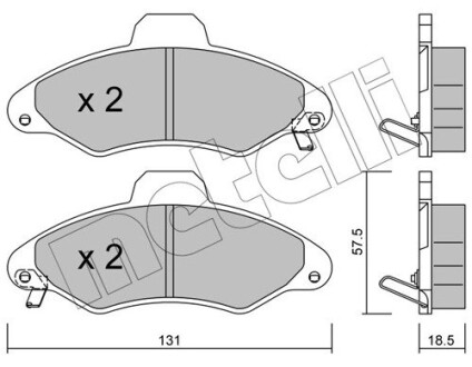 Колодки гальмівні дискові, комплект METELLI 22-0071-1
