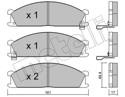 Колодки гальмівні дискові, комплект METELLI 22-0107-1