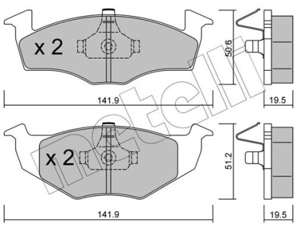 Колодки гальмівні дискові, комплект METELLI 22-0206-1