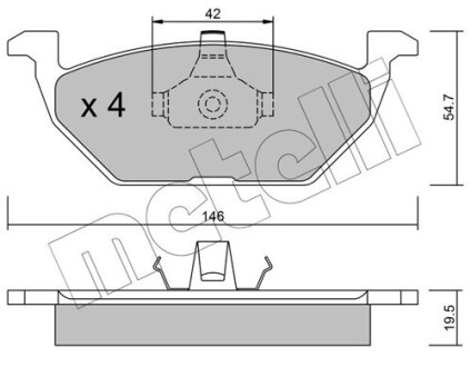 Колодки гальмівні дискові, комплект METELLI 22-0211-0