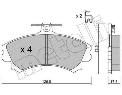 Колодки гальмівні дискові, комплект METELLI 22-0216-1