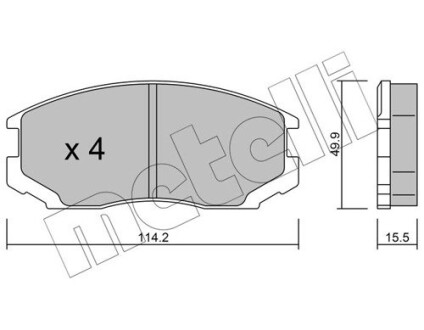 Колодки гальмівні дискові, комплект METELLI 22-0221-0