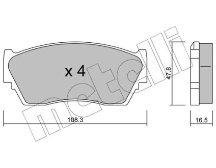 Комплект гальмівних колодок (дискових) METELLI 22-0246-0 (фото 1)