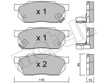 Колодки гальмівні дискові, комплект METELLI 22-0247-1