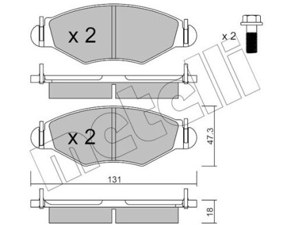 Колодки гальмівні дискові, комплект METELLI 22-0254-1