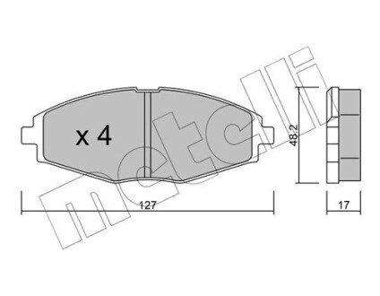 Колодки гальмівні дискові, комплект METELLI 22-0293-0