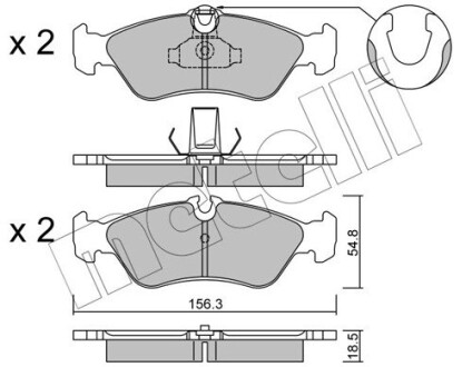 Комплект гальмівних колодок (дискових) METELLI 22-0311-1